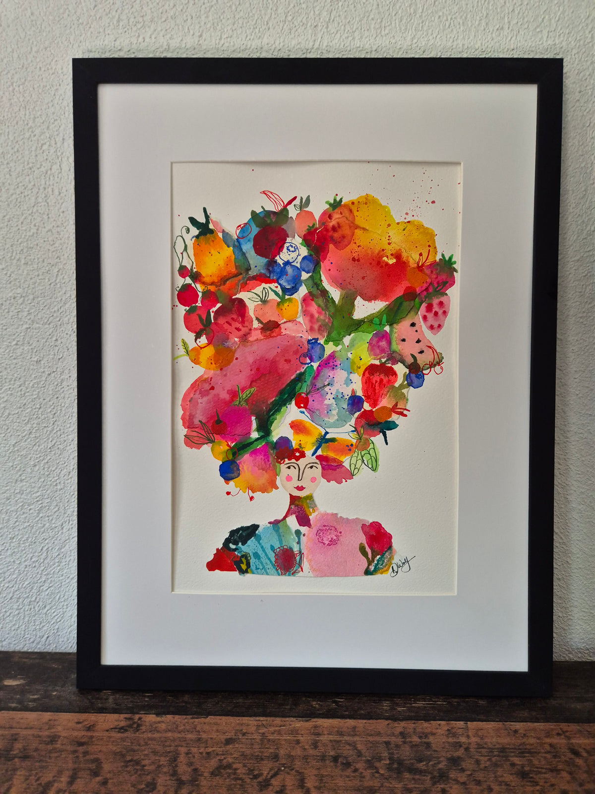 WOMAN IN PINK FLOWER DRESS ORIGINAL